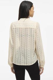 thumbnail: VILA geweven blouse VICHIKKA met kant ecru