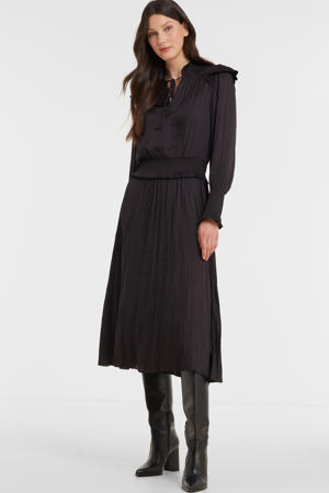 maxi jurk van gerecycled polyester zwart