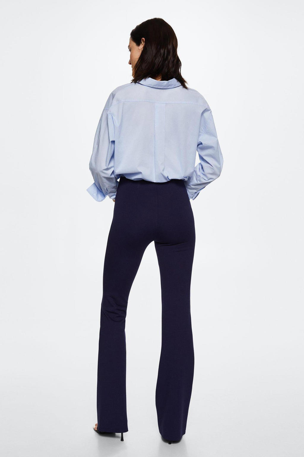 Mango flared legging donkerblauw wehkamp