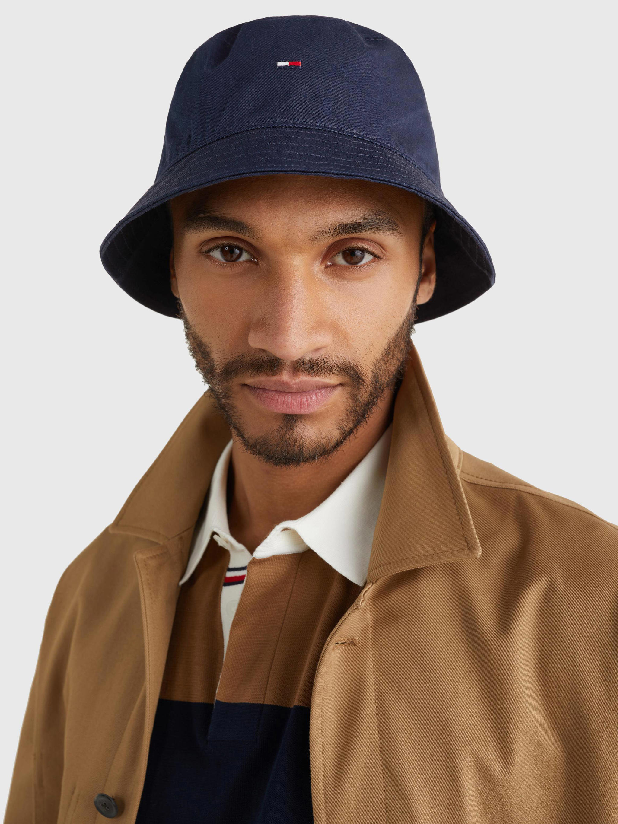 Tommy Hilfiger bucket hat met logo donkerblauw wehkamp