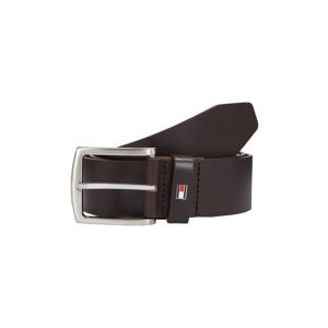 leren riem met logo bruin