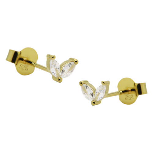 KARMA Jewelry gold plated oorbellen Double Leafs afbeelding