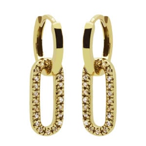 goldplated oorbellen Dangling