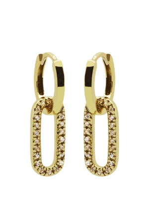 goldplated oorbellen Dangling