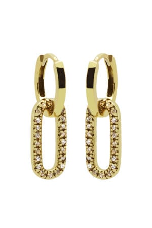 goldplated oorbellen Dangling