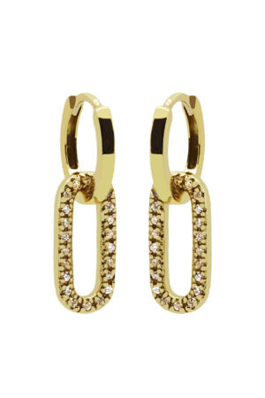 goldplated oorbellen Dangling