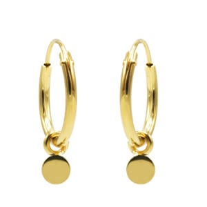 gold plated oorbellen Tiny Disc