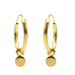 gold plated oorbellen Tiny Disc
