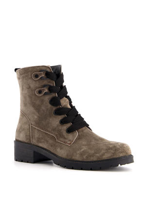   suède veterboots taupe