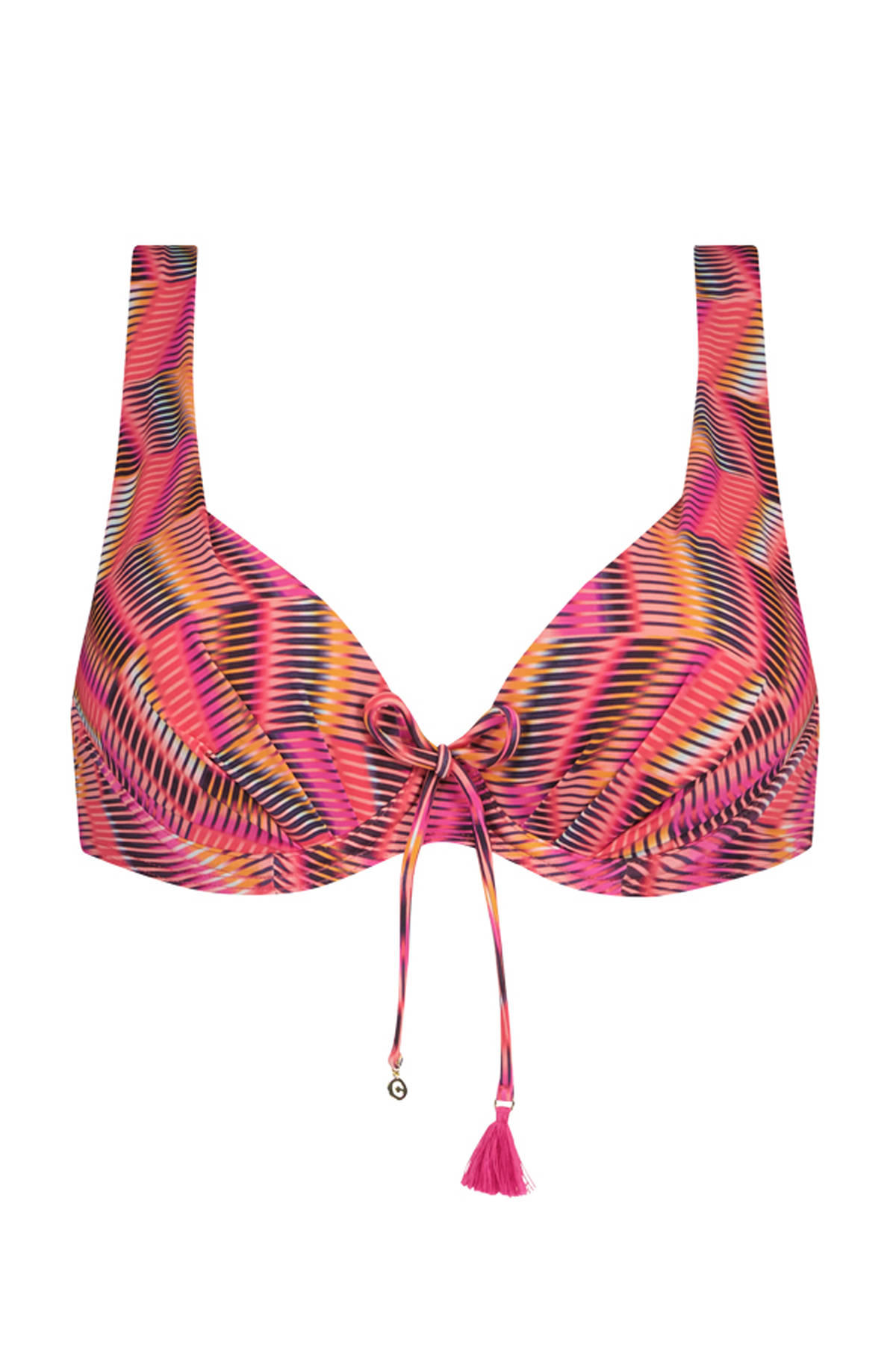 Nacht band Merg Cyell voorgevormde beugel bikinitop Optic Illusion roze/rood | wehkamp