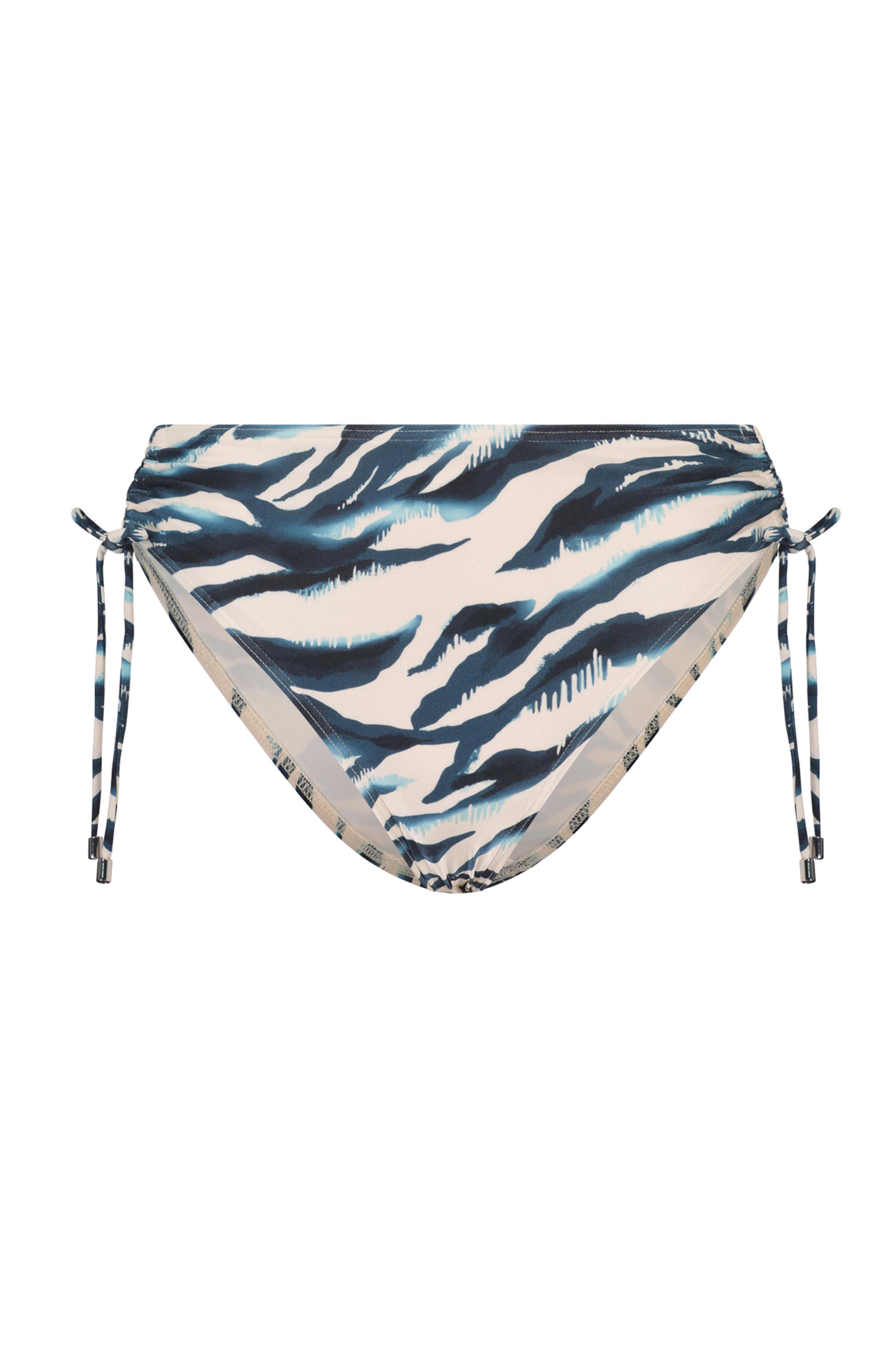 Cyell high waist bikinibroekje Wavy Water donkerblauw/lichtroze wehkamp