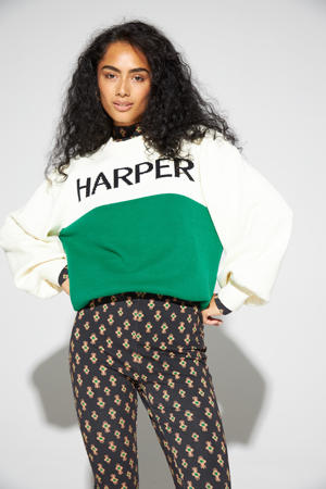 sweater Harper met logo ecru