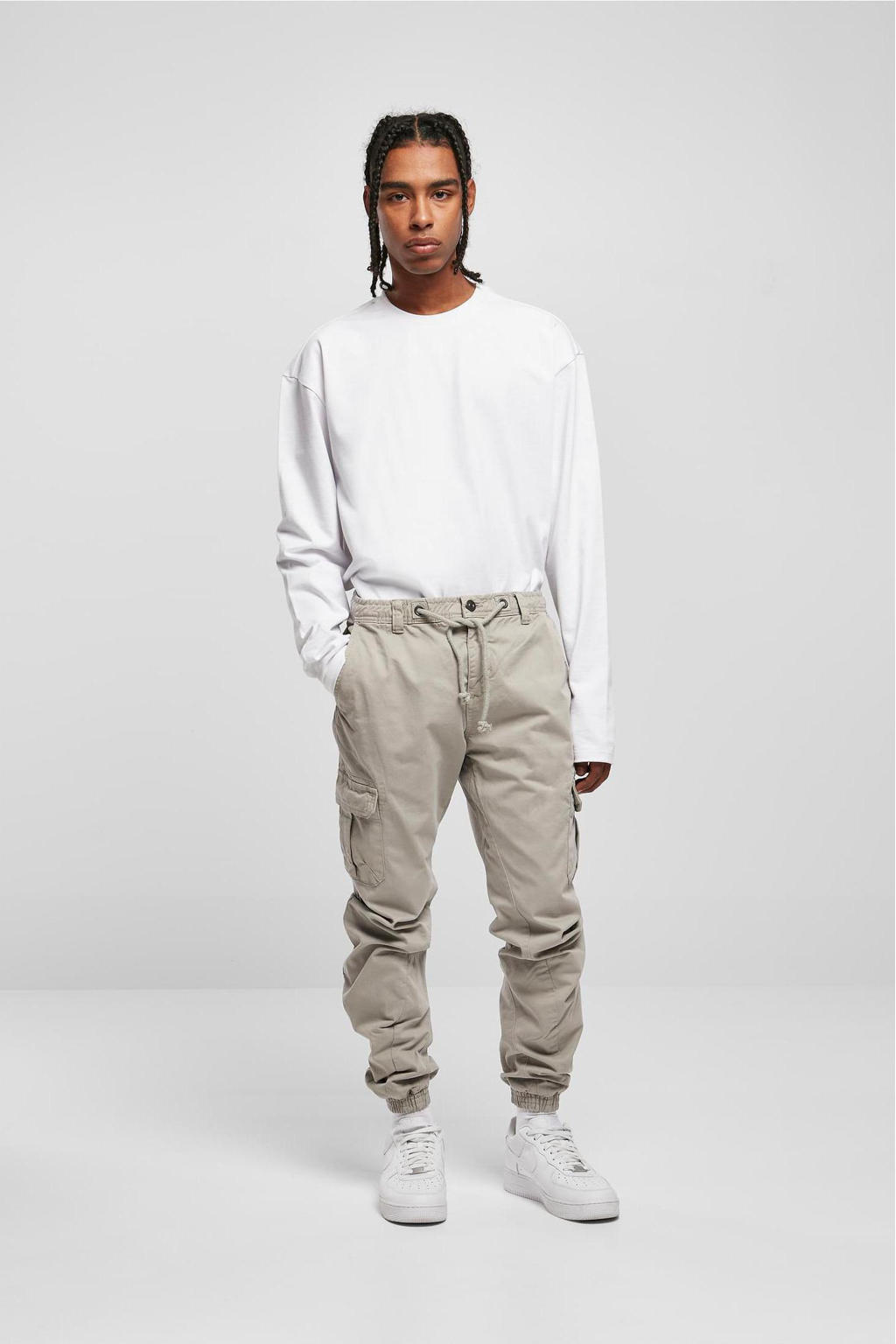 Urban Classics tapered fit cargobroek wolfgrey