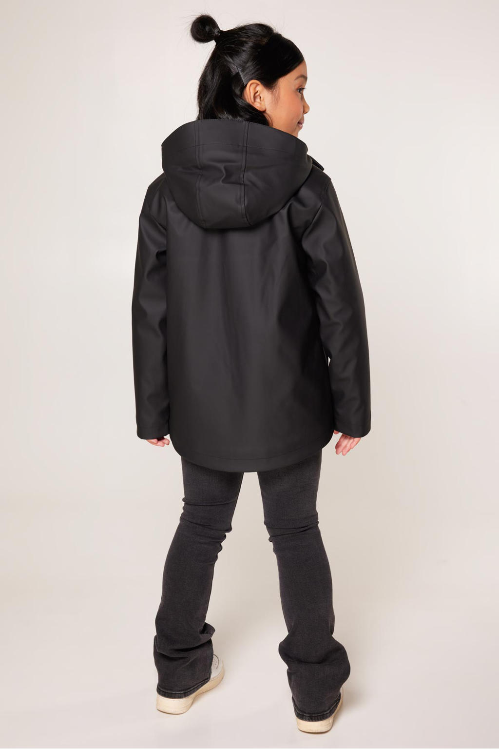 Zwarte meisjes America Today unisex regenjas Janice Teddy JR van polyamide met effen, lange mouwen, capuchon en ritssluiting
