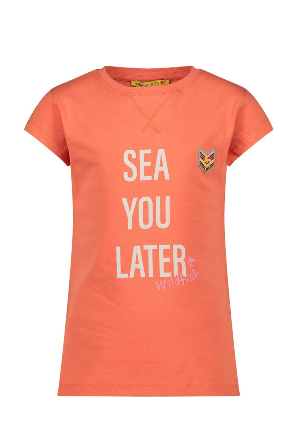 Wildfish T-shirt van biologisch katoen oranje