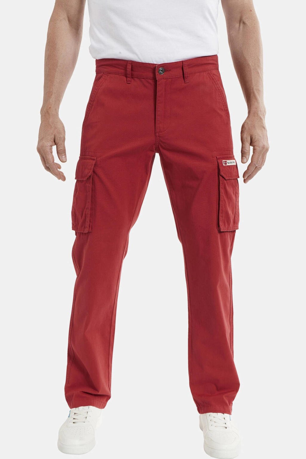 Jan Vanderstorm regular fit broek STEEN  Plus Size rood