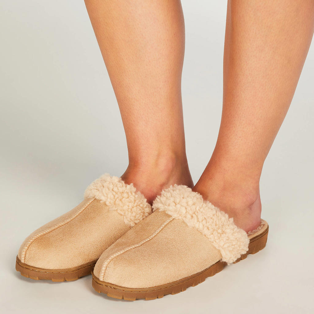 Hollert Dames & Heren Lamsvacht Pantoffels Christel BEIGE Fellschuhe met Klittenbandsluiting 100% Merino Schapenwol voor Welbehagen - warm, ademend, beige, 43 EU