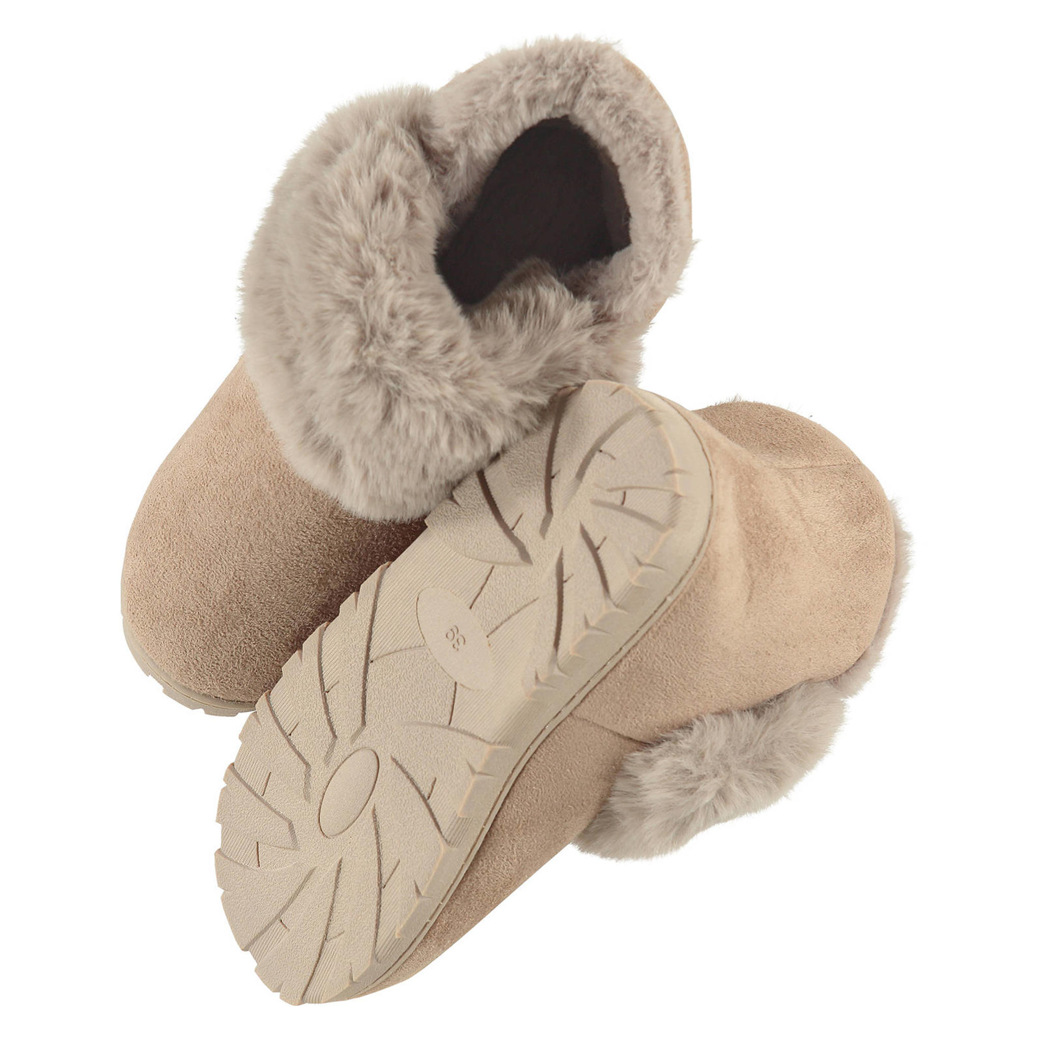 Fila pantoffels van imitatiebont met panterprint cognac/zwart Fila pantoffels van imitatiebont met panterprint cognac/zwart