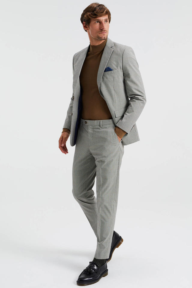 Skalk Controversieel Gentleman vriendelijk WE Fashion geruit slim fit colbert faded teak | wehkamp
