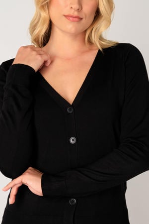 fijngebreid vest Yvon zwart