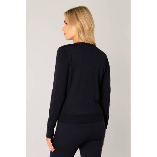 Base Level fijngebreid vest Yvon donkerblauw afbeelding