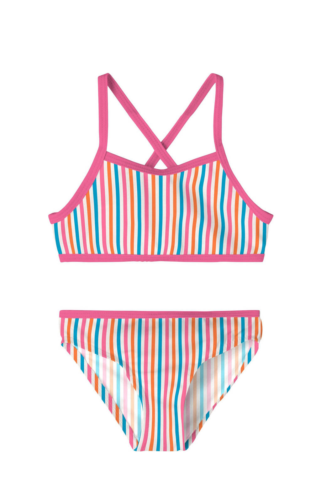 NAME IT MINI crop bikini NMFZIZA roze/blauw/wit