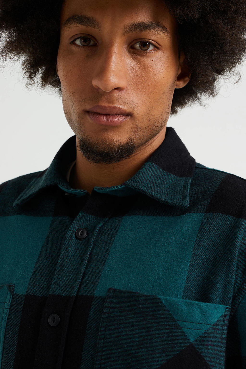 WE Fashion Salty Dog geruit regular fit overshirt blue grass wehkamp