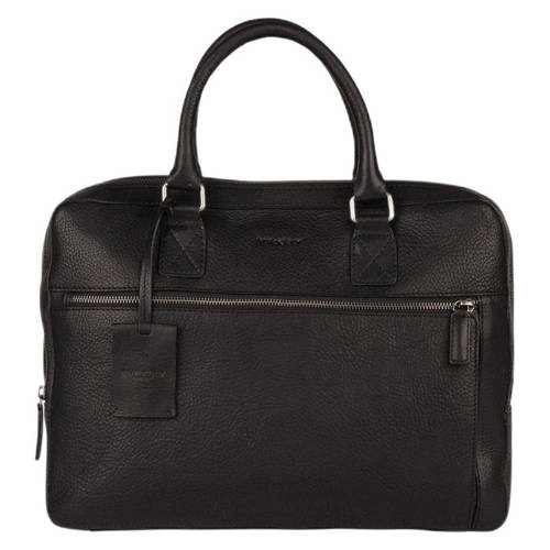 BURKELY 13.3 inch leren laptoptas Antique Avery zwart afbeelding