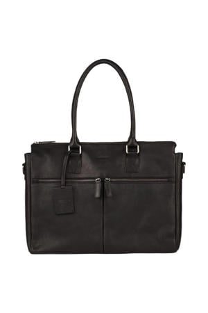 15.6 inch leren laptoptas Antique Avery zwart