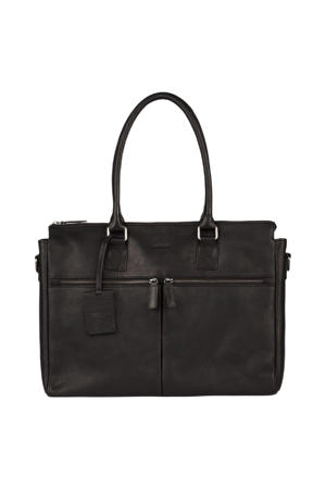 15.6 inch leren laptoptas Antique Avery zwart