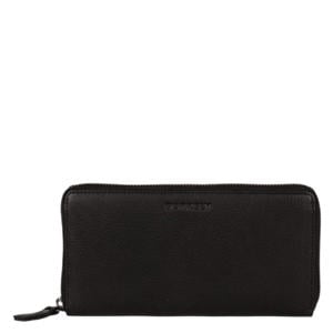 leren portemonnee Antique Avery L zwart