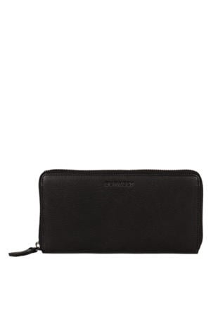 leren portemonnee Antique Avery L zwart