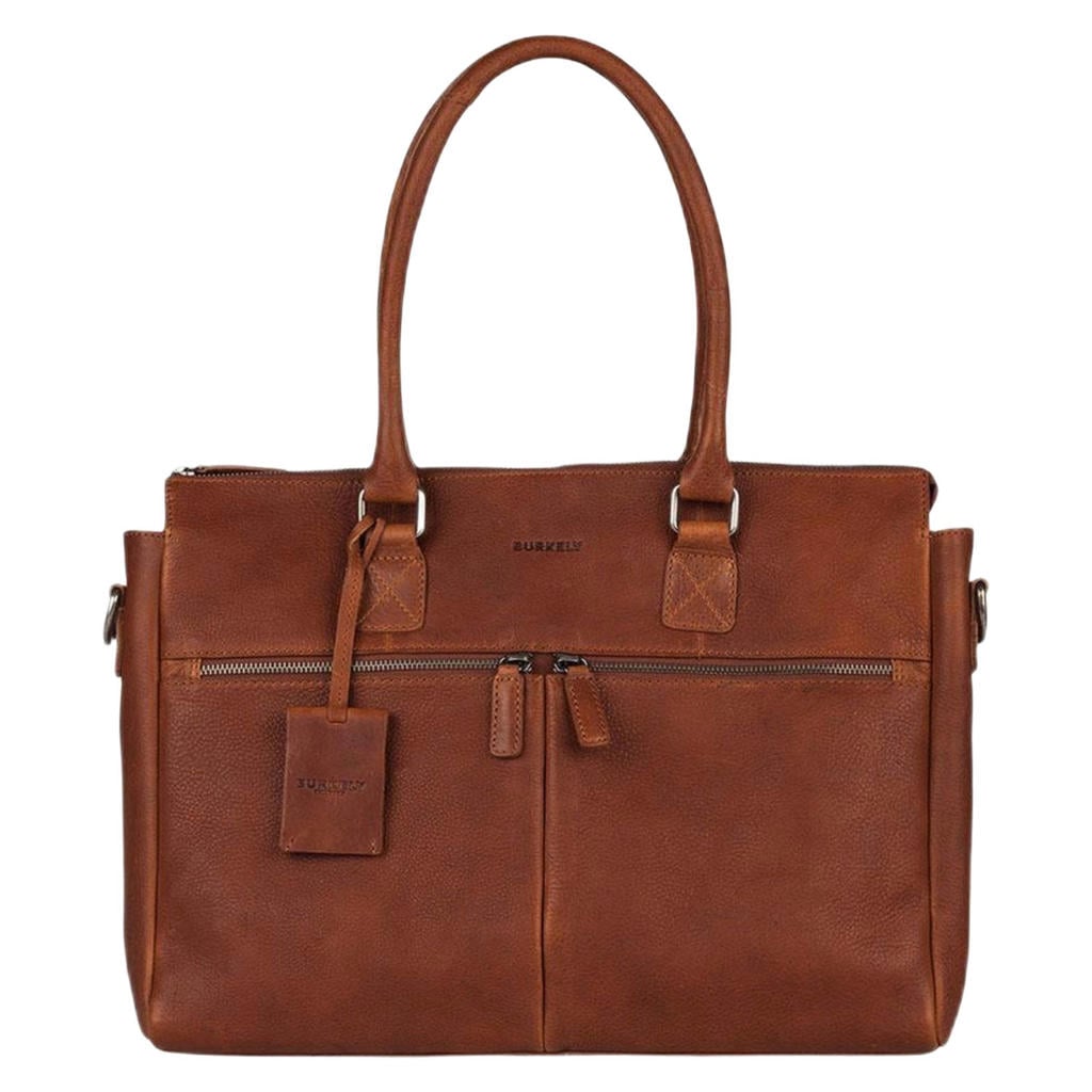 BURKELY 15.6 inch leren laptoptas Antique Avery cognac