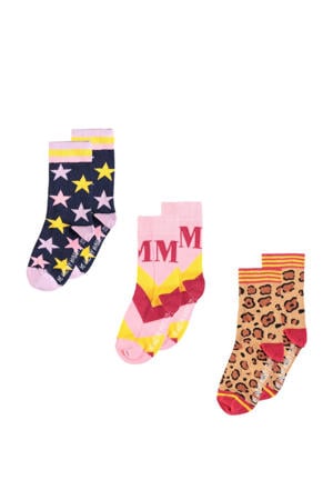 sokken met all-over print - multi (set van 3)