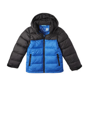 kids outdoor jas zwart/blauw