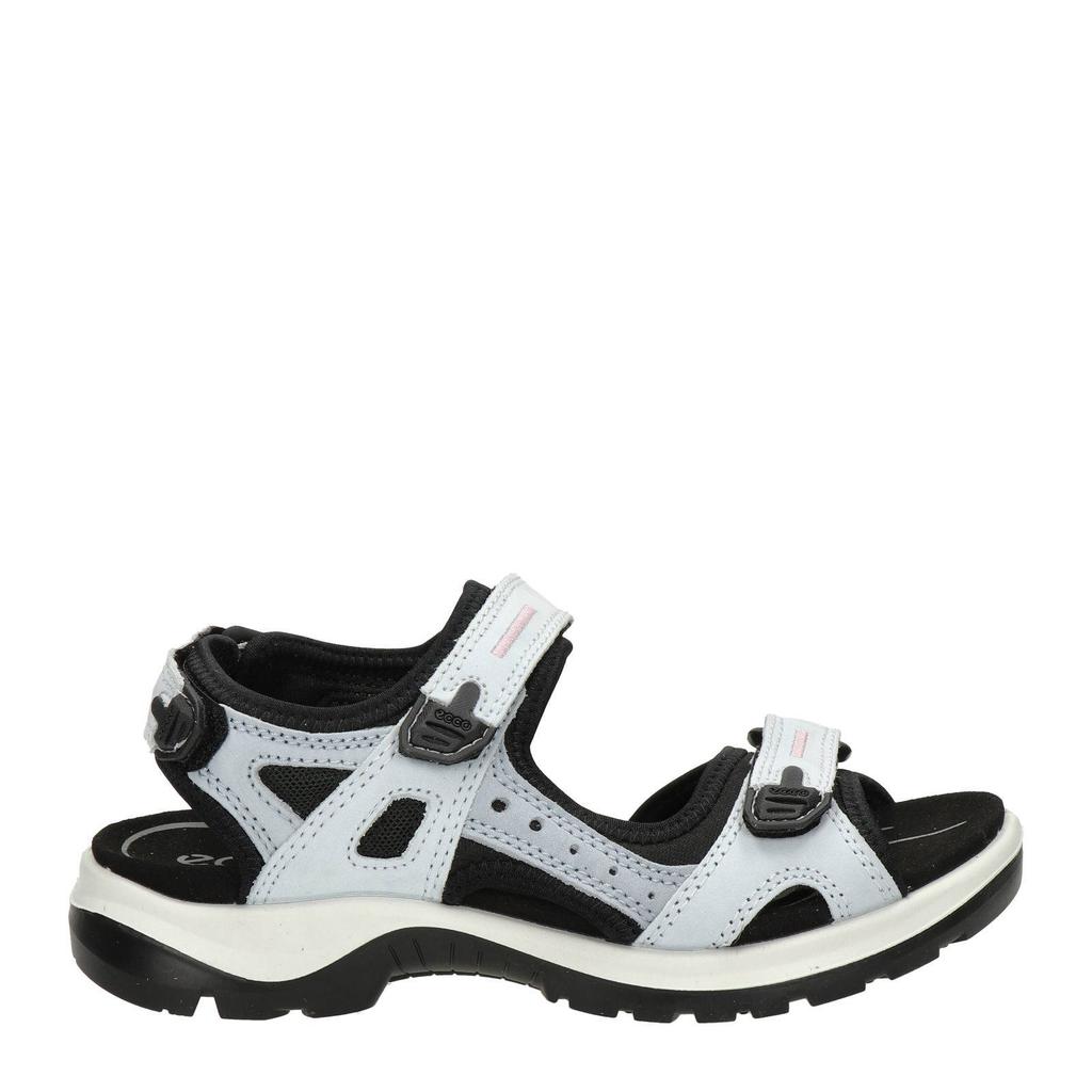Lichtblauwe dames Ecco Offroad Atmos nubuck sandalen met klittenband