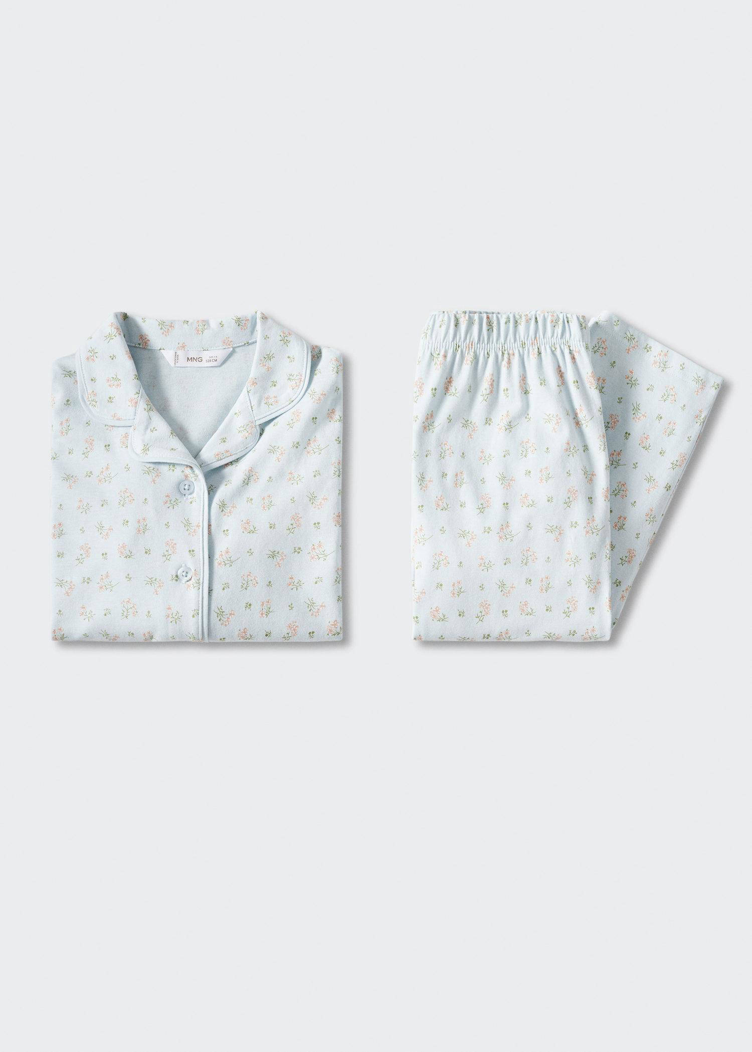 Pyjama met bloemdessin lichtblauw wehkamp Meisjes Kleding Nachtmode Pyjamas 