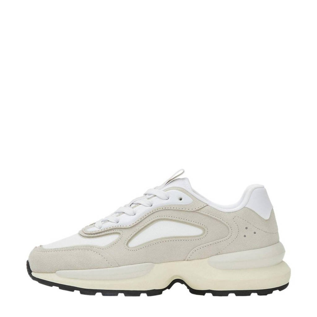 Mango suède chunky sneakers beige/wit wehkamp