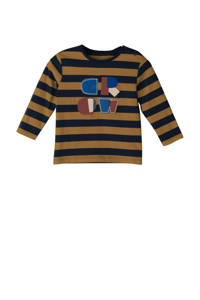 s.Oliver baby T-shirt met printopdruk bruin/zwart