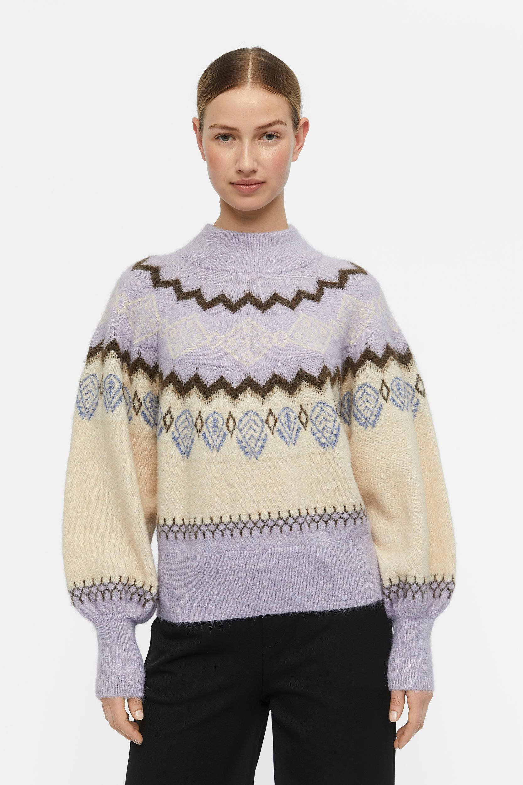 Mavi Gebreide trui lichtgrijs-wolwit gestippeld casual uitstraling Mode Sweaters Gebreide truien 