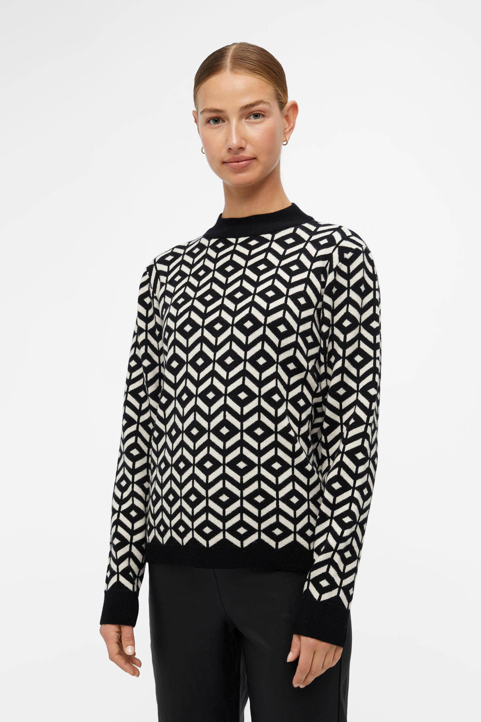 Mode Sweaters Poncho’s Airfield Poncho zwart-lichtgrijs volledige print casual uitstraling 
