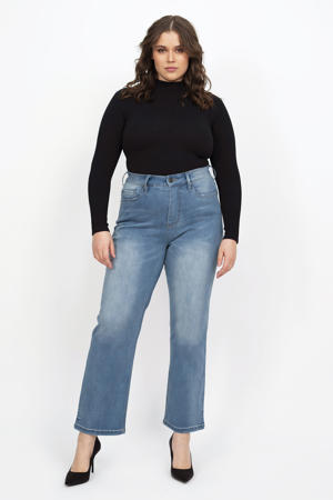 high waist straight fit jeans ROXI marine blue