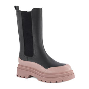   chelsea boots zwart/roze