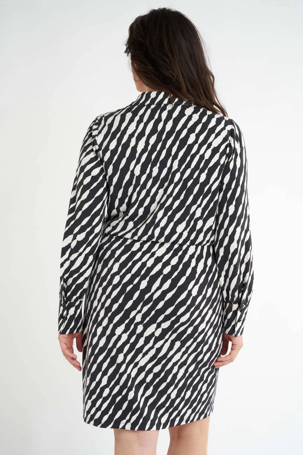 zwart Geven bekennen MS Mode jurk met all over print zwart/wit | wehkamp