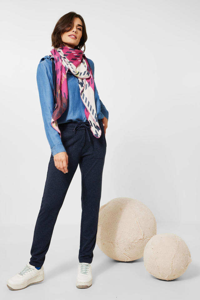 Trottoir item baseren CECIL loose fit broek Tracy met all over print donkerblauw | wehkamp