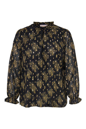 blouse met paisleyprint zwart