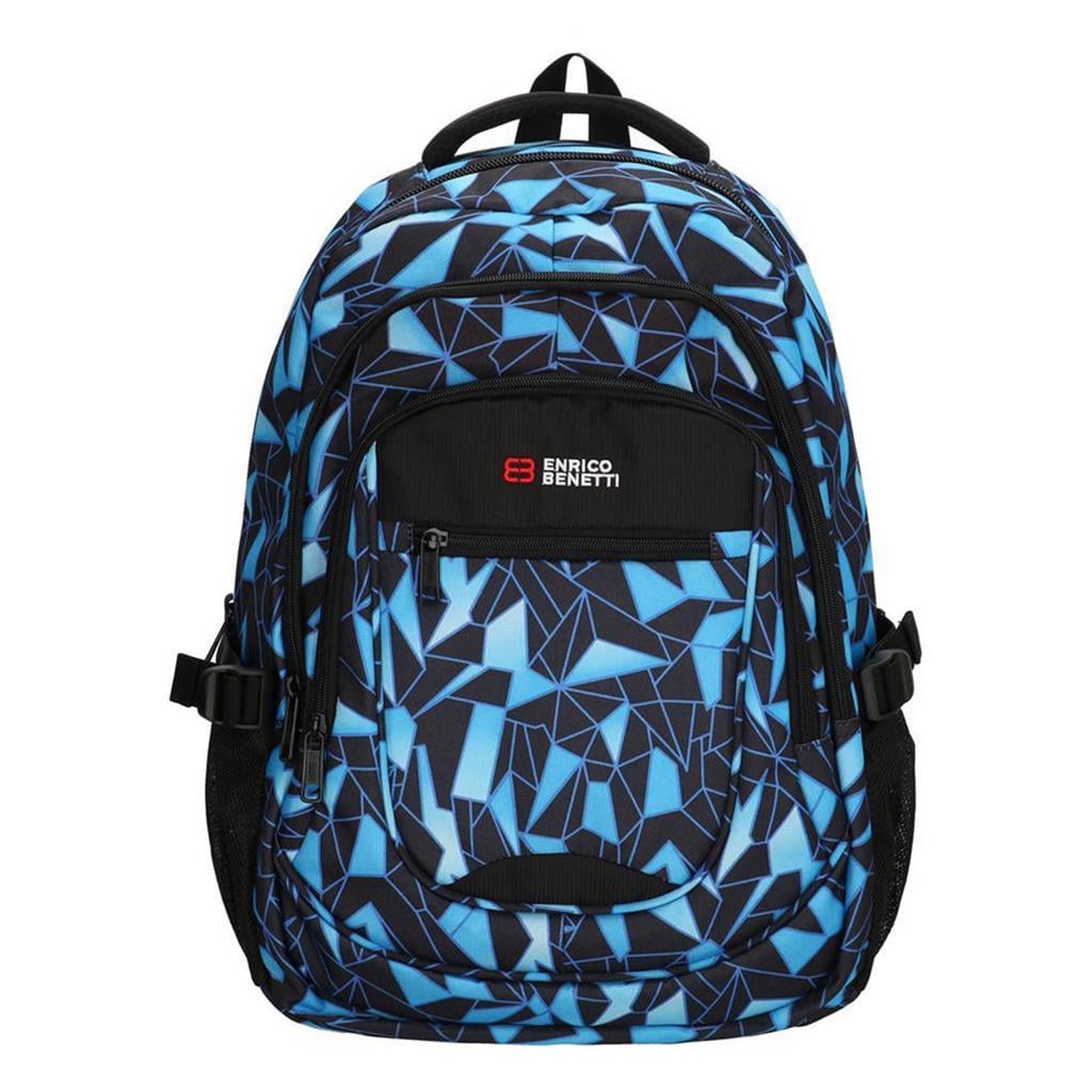 Enrico Benetti rugzak Santa Cruz met grafische print zwart/blauw