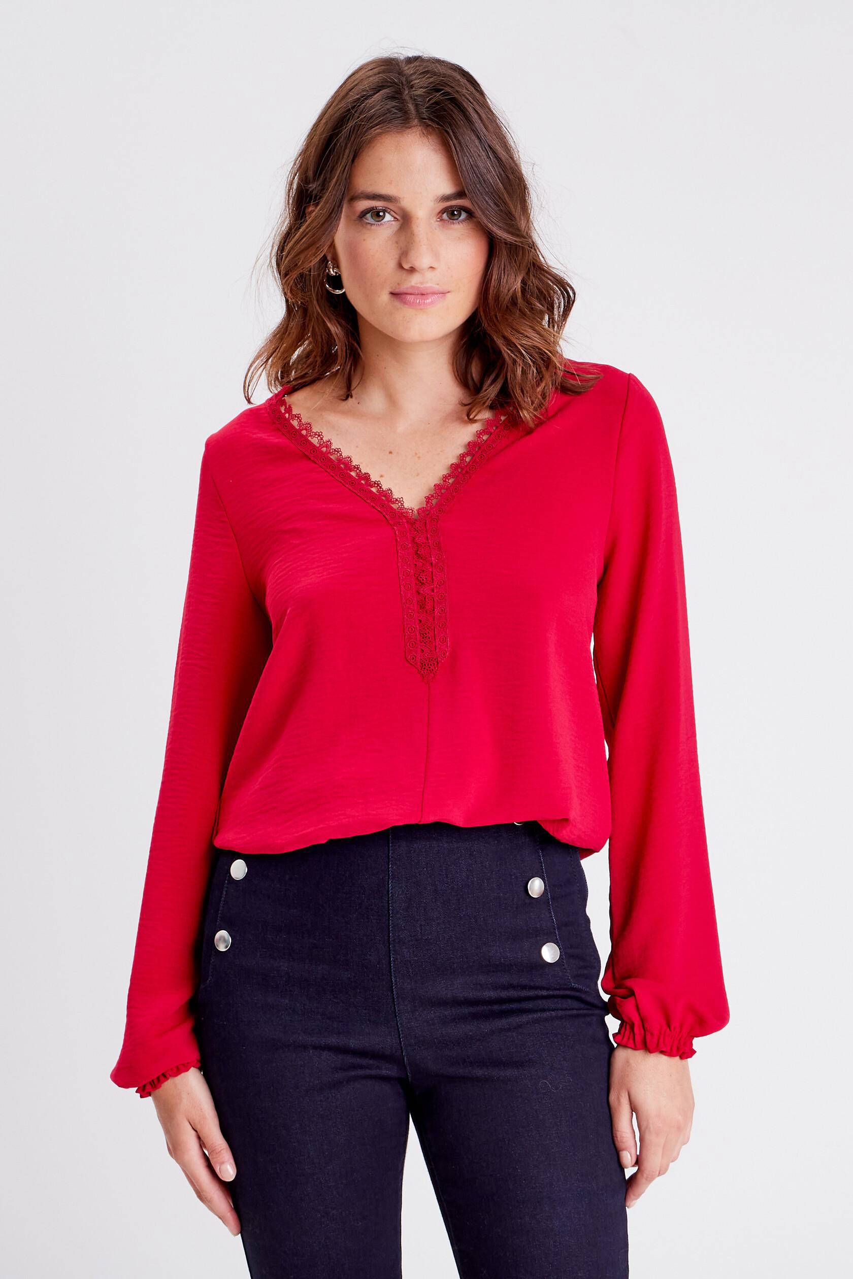 Best tag Blouse topje rood casual uitstraling Mode Tops Blouse topjes 