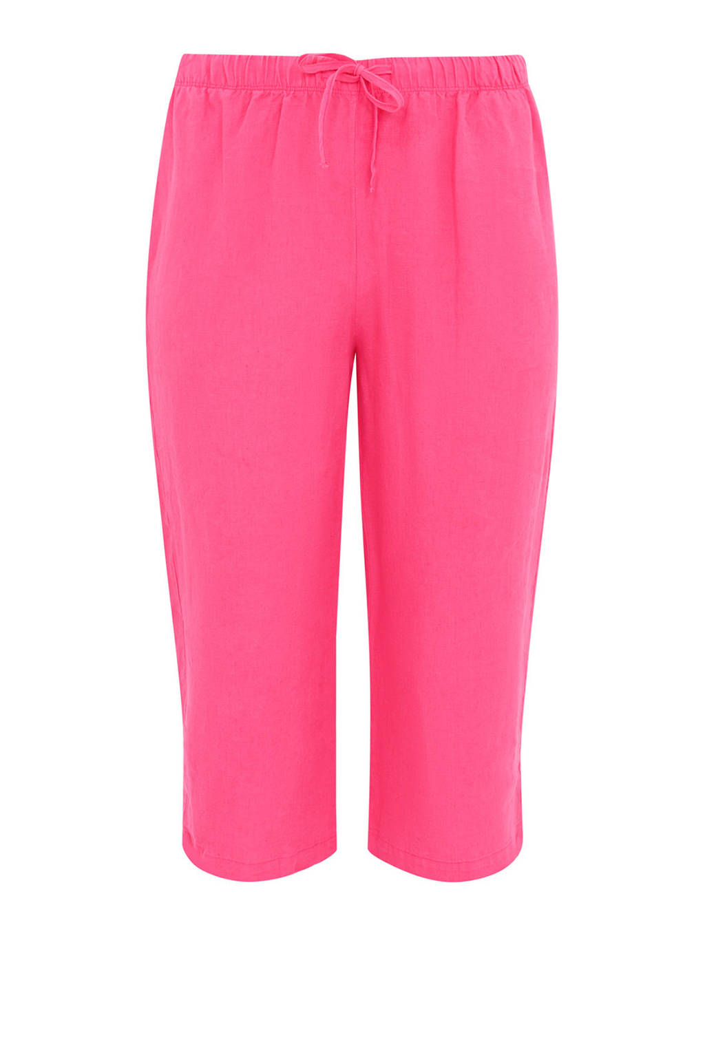 Yoek linnen regular fit broek roze