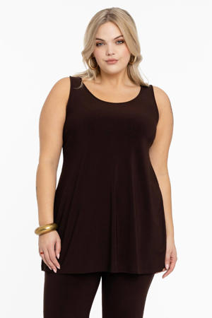 Travelstof singlet bruin